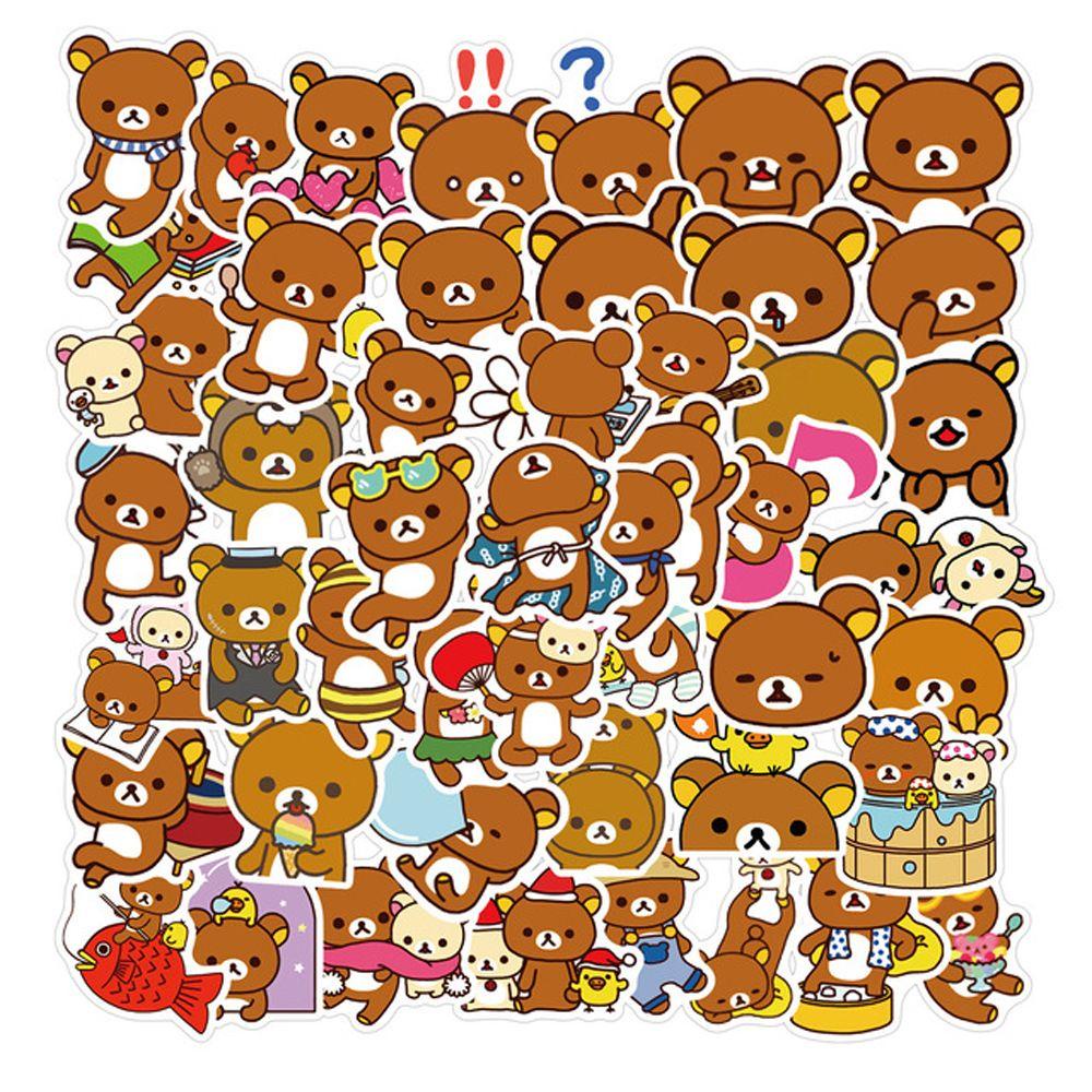 Mxbeauty Kartun Beruang Stiker Decals Kawaii Perekat Diri Hewan Stiker Alat Tulis Stiker Dekorasi Ponsel Grafiti Stiker