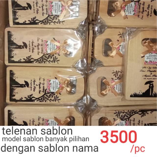 souvenir pernikahan telenan sablon model tas elegan murah