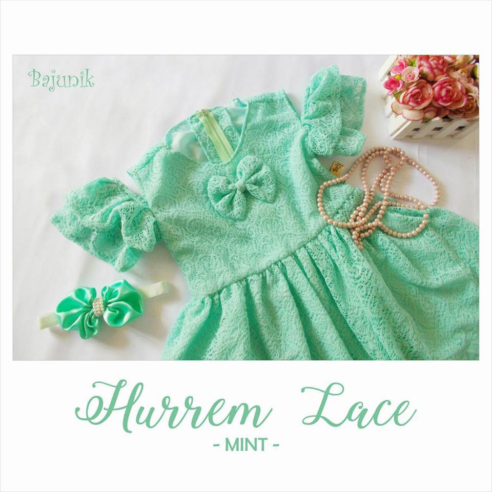 Dress Anak Hurem Warna Mint Usia 6-7 Tahun (ReadyStock)