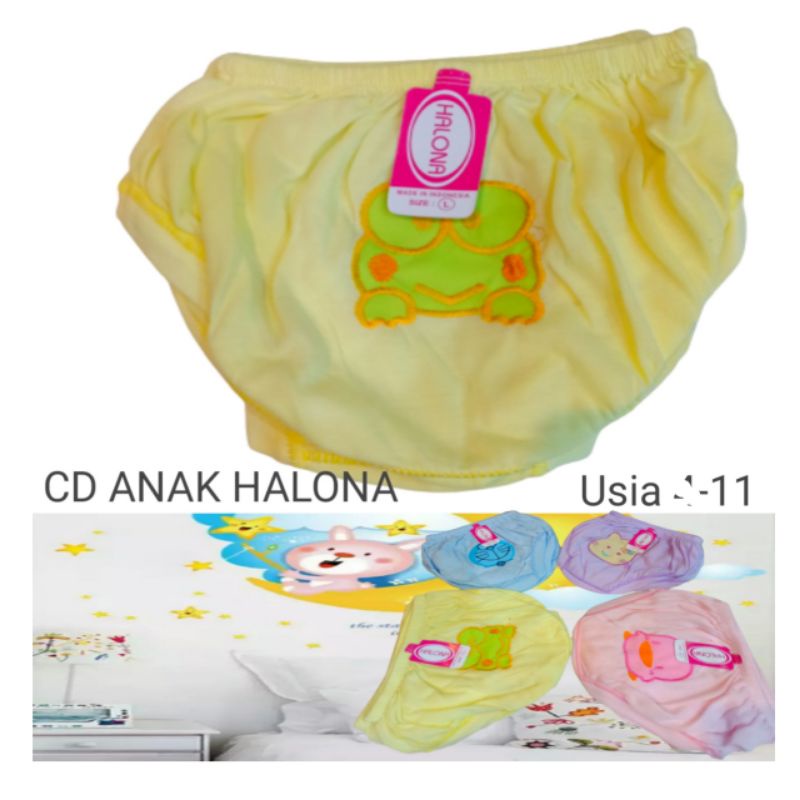 3pcs | HALONA BORDIR | CELANA DALAM ANAK PEREMPUAN HALONA BORDIR  TEBAL HALUS DA.N LEMBUT SANGAT NYAMAN DI PAKAI