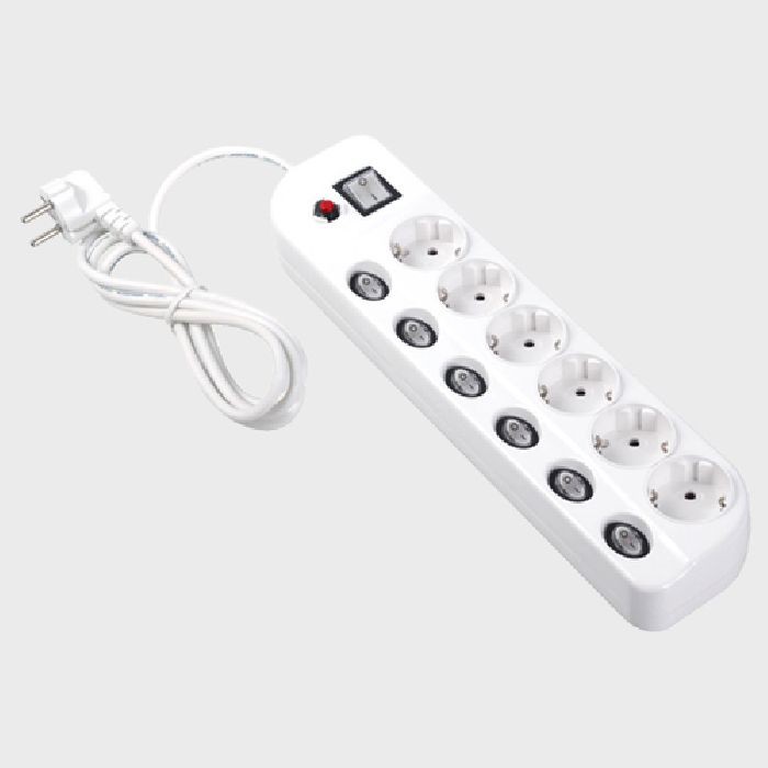 

Loyal Stop Kontak+Kabel 1.5M+Saklar INDIVIDUAL dan PUSAT 6 Lubang (LY-256)