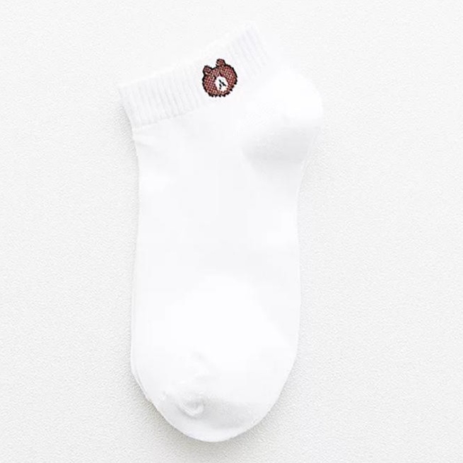 ⭐Bobastore⭐ Kaos Kaki Karakter Beruang Ankle Dewasa Kaus Kaki Motif Bear Korea Unisex Murah r109-MOTIF 1 PUTIH