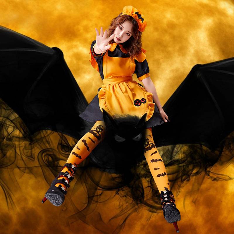 【Wetrose】Halloween Costume Vampire Maid Maid Magic Witch Jack Pumpkin Lantern Dress