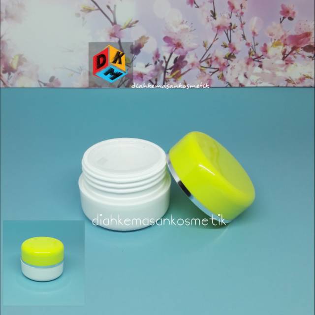 

Pot pp 12.5 gr putih hijau stabilo list silver