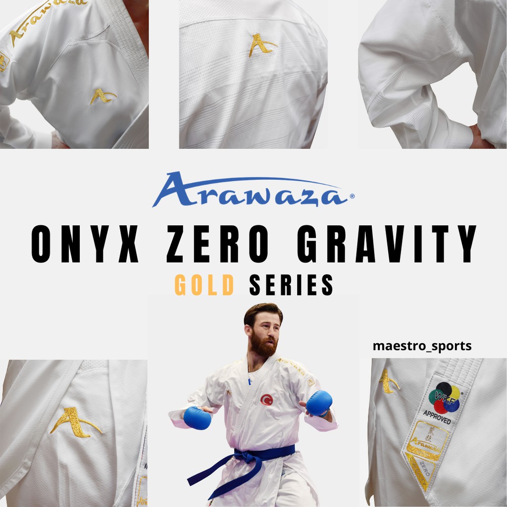 ARAWAZA Onyx ZERO Gravity "GOLD Series"  (Seragam Karate) - KUMITE - WKF Approved