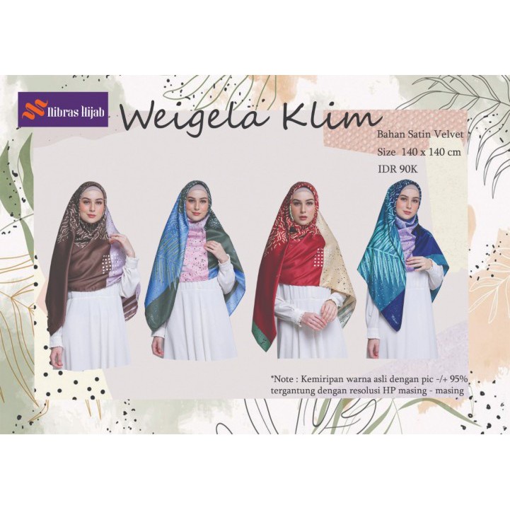NIBRAS HIJAB SEGI EMPAT MOTIF WEIGELA KLIM / SEGI EMPAT SYAR'I / ORIGINAL NIBRAS HIJAB