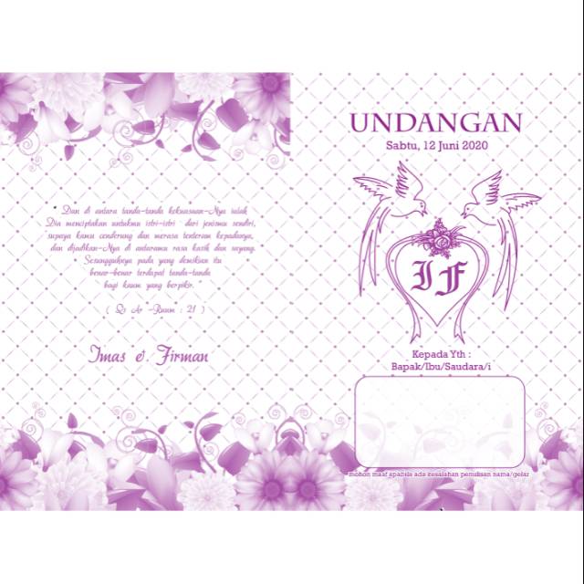 Undangan. Bahan kertas BC TIK.