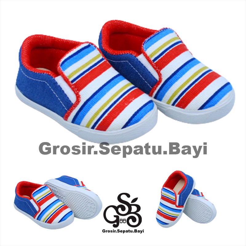 sepatu anak laki laki perempuan slip on motif Rainbow murah