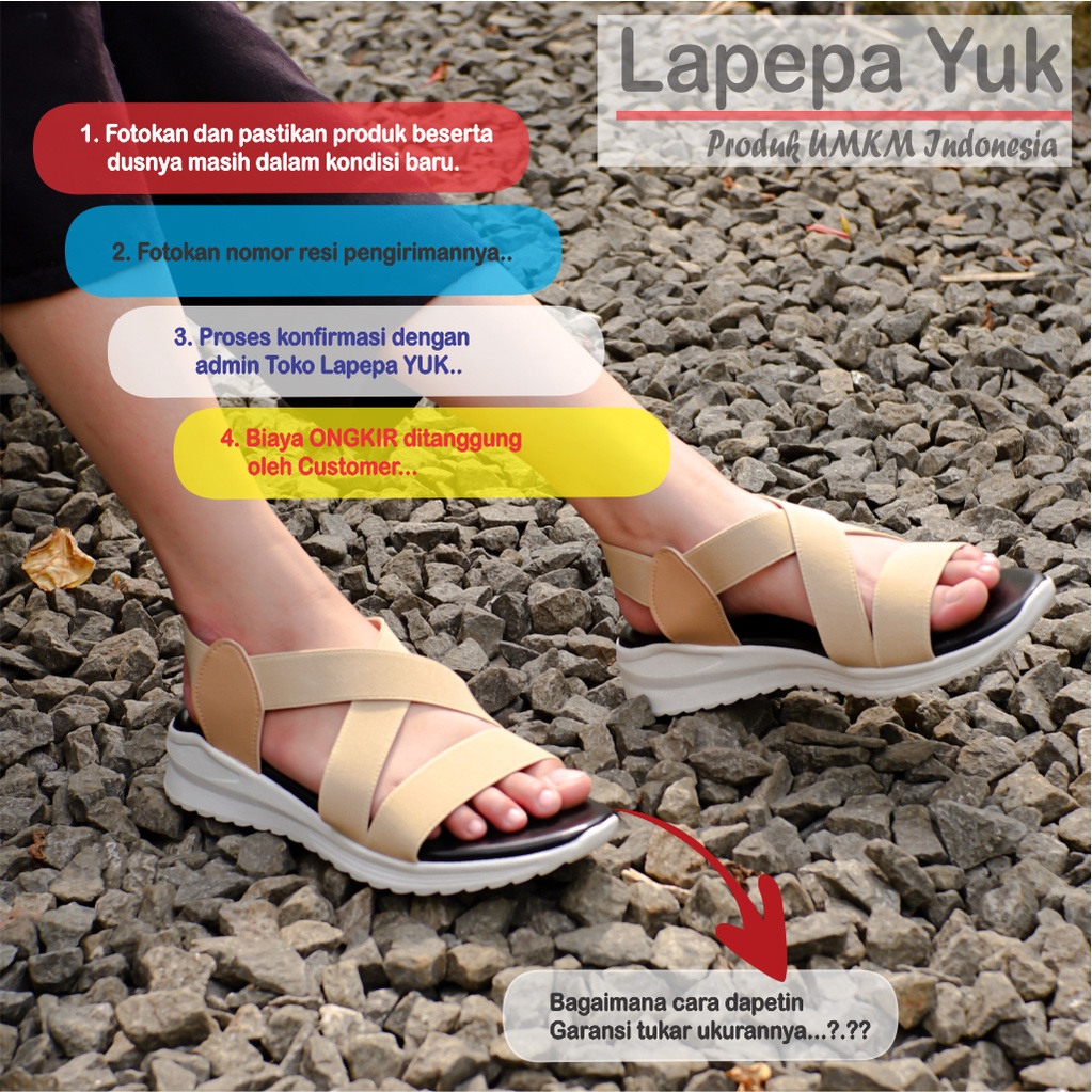 LAPEPA YUK -  Sepatu Sandal Wanita Wedges COSTA Model Ban dua Tali Strap belakang Hak Tinggi Sole 4 cm Spatu Sendal Gunung Cewek  Size 36 37 38 39 40 Warna CREAM Krem Soft Crem Cewe Kekinian Premium Terbaru Shoes Ori Original Mall Official Store Promo