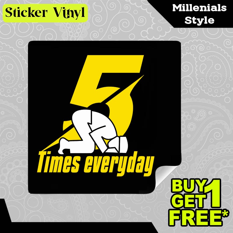 

Stiker Sticker 5 Times Everyday Praying Tulisan Kalimat Motivasi Gaul dan Kekinian Aesthetic Bahan Vinyl Satuan Anti Air