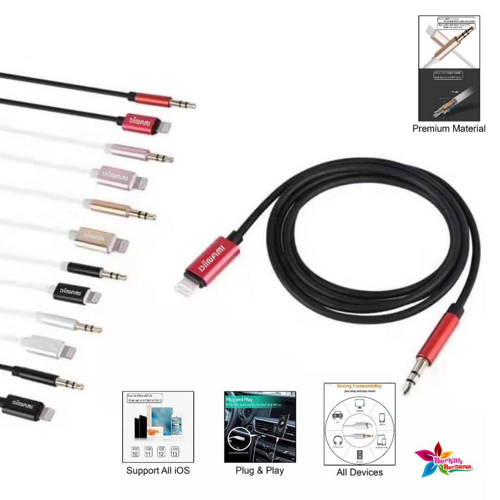 DIINAMI kabel iphone Lightning to aux 3.5mm Type C To Jack 3.5MM Premium Nylon kabel Audio BB8296