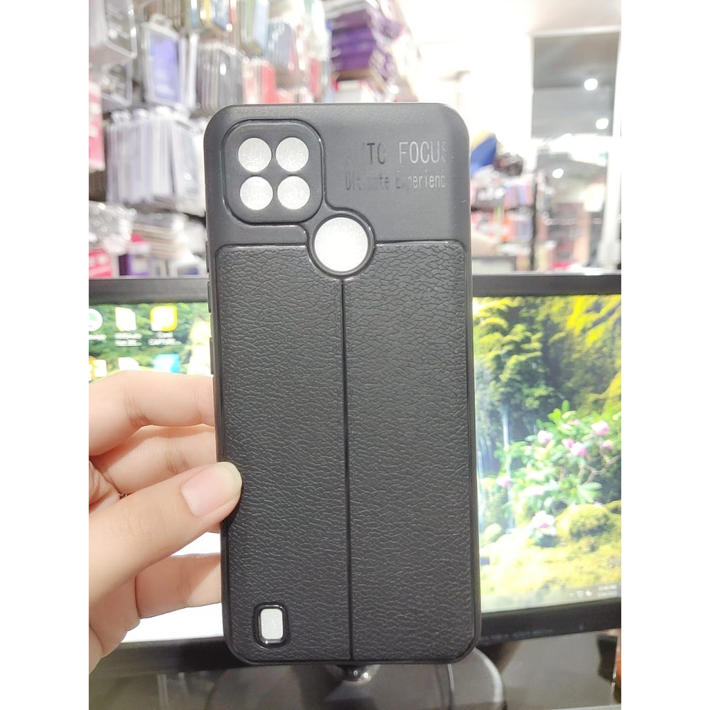 AutoFokus Realme C21 6.5 inchi Leather Soft Case AUTOFOCUS Motif Kulit Jeruk