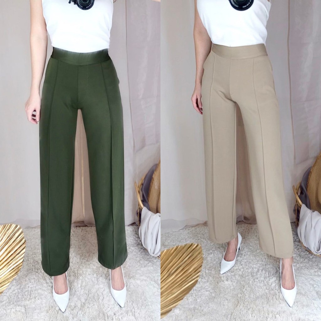 Celana Panjang Scuba Casual Wanita Premium Isadora Pants Celana Panjang Scuba Casual Wanita Premium Isadora Pants