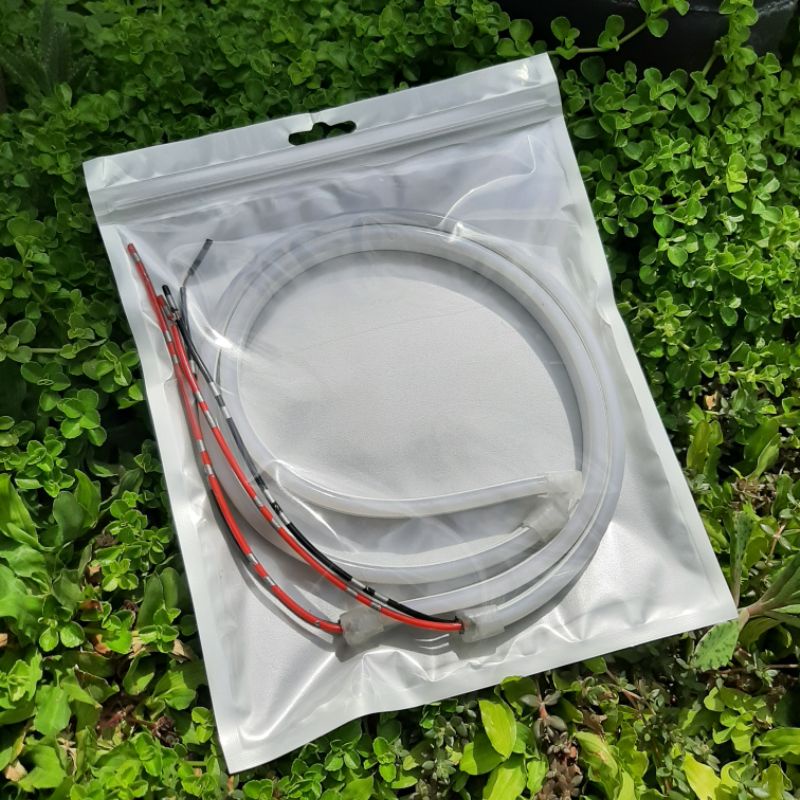 LED alis eagle eyes drl motor led alis motor mobil warna 12volt model pipih bukan bulat Panjang 30 Cm-Putih
