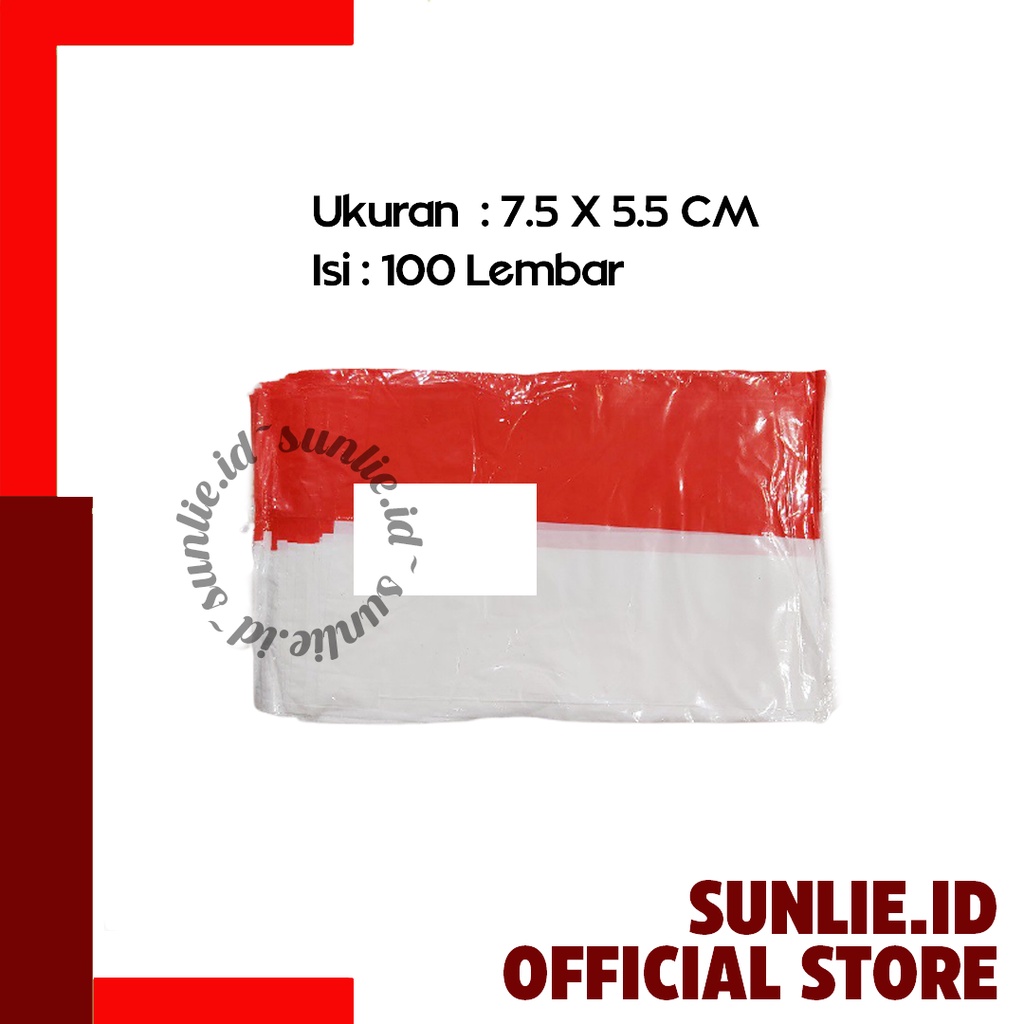 

Bendera Merah Putih Plastik 7.5 x 5.5 cm