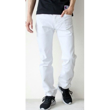 Murah Celana jeans levis Pria Putih Model Regular / Basic / Standar Bestseller