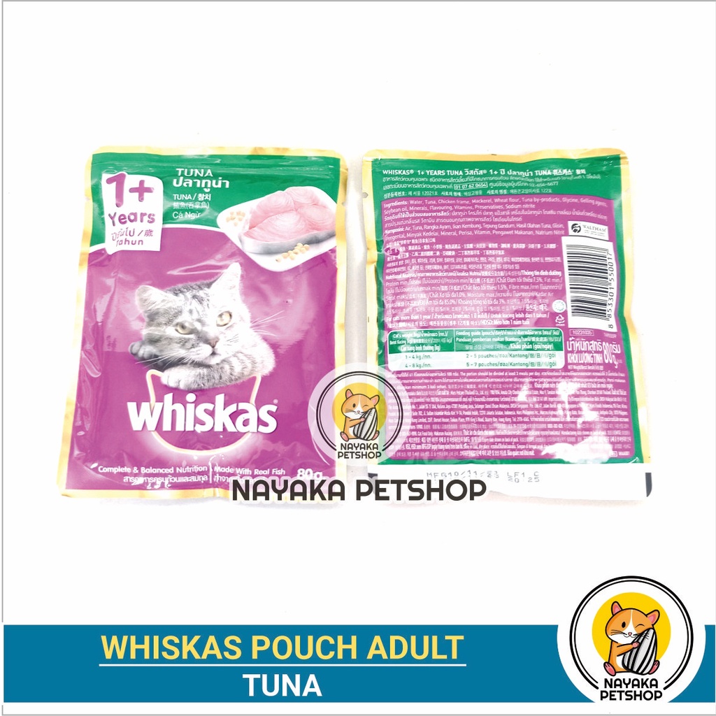 Whiskas Tuna Pouch Makanan Kucing Basah Pakan Wet Food