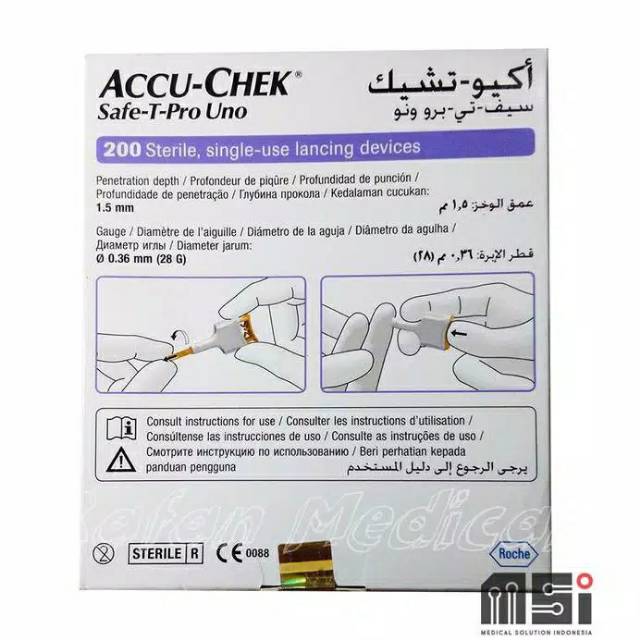 ACCU CHEK SAFE T PRO UNO ISI 200 Lancet Accu Check