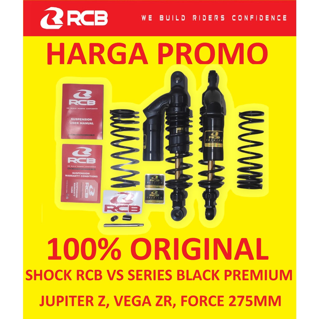 SHOCK TABUNG RCB JUPITER Z VEGA R NEW ZR FORCE VS BLACK SERIES 275mm ASLI ORI ORIGINAL