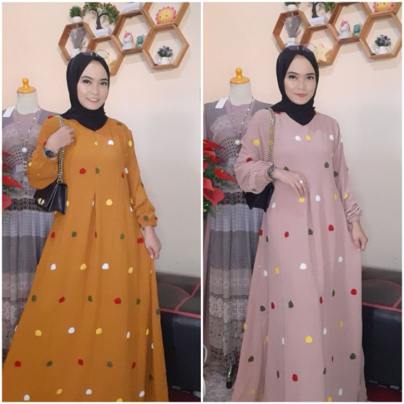 gamis pompom