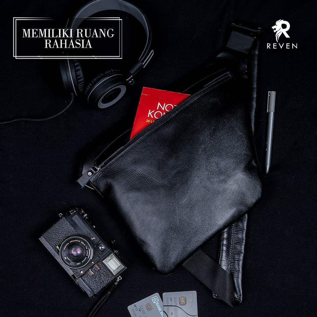 Tas Selempang Kulit Pria HELSINKI bag Branded Original Kulit Sapi Asli Terbaru