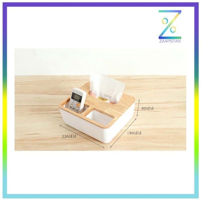 Taffware Tempat Tisu Kayu Multifungsi - 064-01 - White