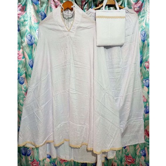 Mukena Putih Katun Jepang Renda