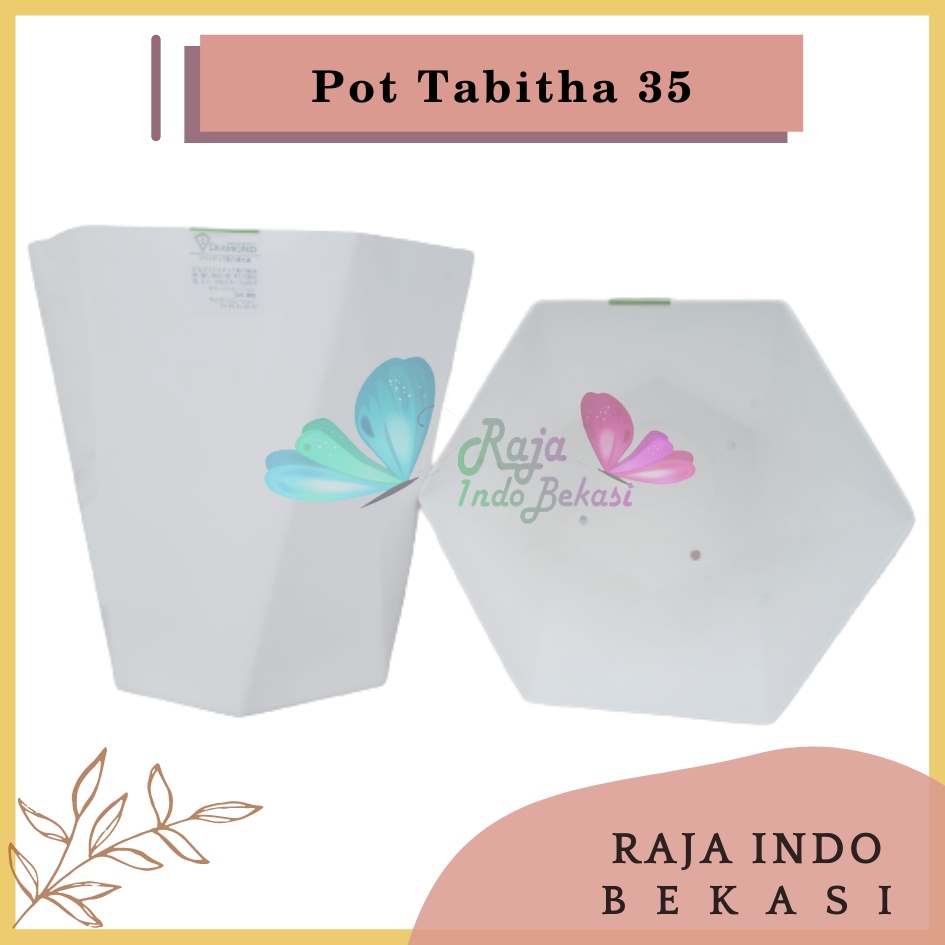 Rajaindobekasi Pot Tabitha Diamond 35 Putih Pot Bunga Tanaman Tinggi Pot Diamond Tabitha Putih Pink 20 25 30 35 Grosir - Bukan Pot Tabitha Prisma 20 30 35