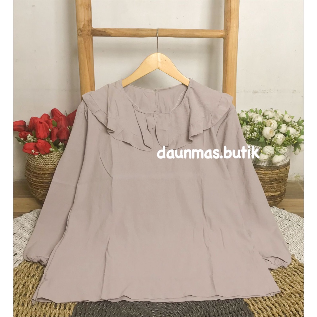 1KG MUAT 5PCS | DAWIA SHIRT TOP BLOUSE RAYON CRINCLE KOREAN STYLE HITS OOTD SELEBGRAM FASHION GROSIR MURAH WANITA-DAWIA SILVER