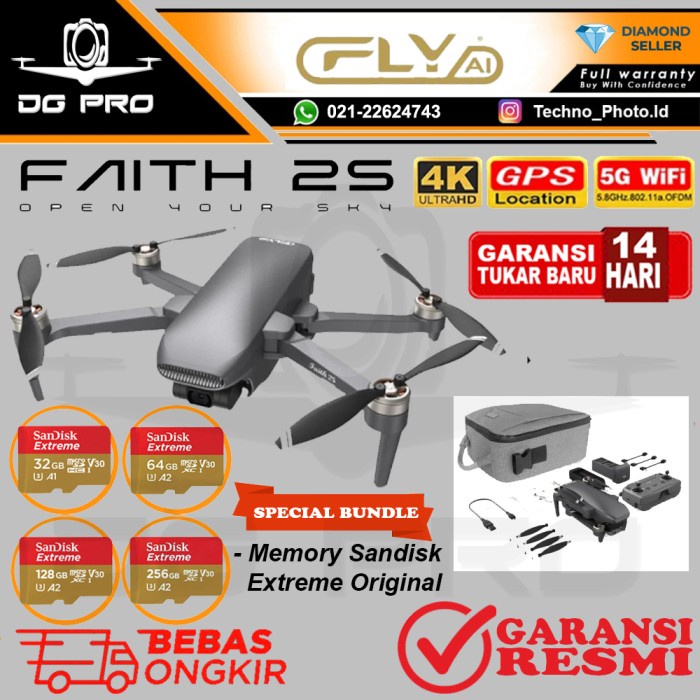 {adenastore} Drone C-Fly Faith 2 3KM FPV with 3-Axis Gimbal 4K 30fps Camera - C FLY FAITH 2S PAKET S