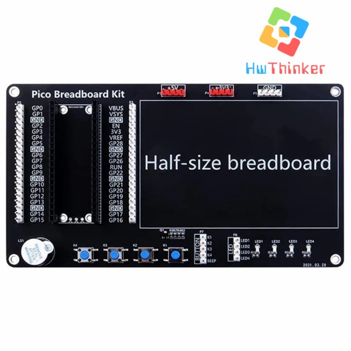 Starter Breadboard Prototyping Kit for Raspberry Pi Pico Pico-W PicoW Shield Hat