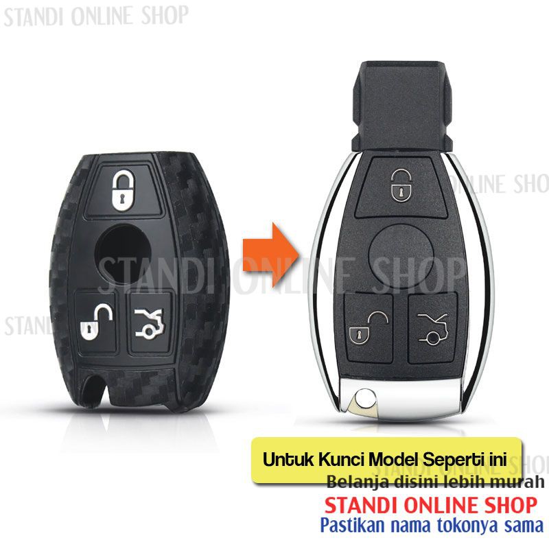 Kondom Kunci Silikon Carbon Remote Mercy Mercedes Benz A C E S Class