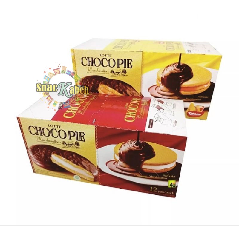 

LOTTE Choco Pie Coklat Keju Marshmallow isi 12pcs Chocopie
