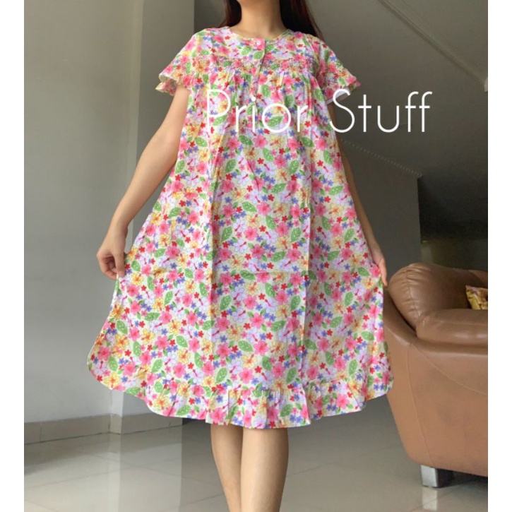 Daster Smoke Merlin Motif Little Flower