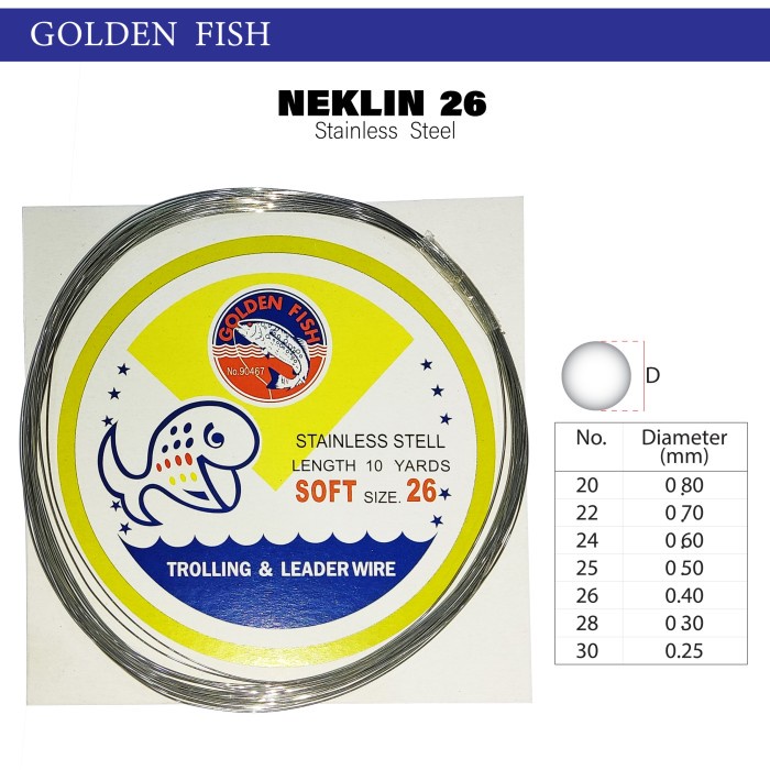 Golden Fish Neklin - S/S Wire Leader No. 26