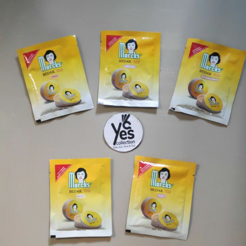 Bedak Marcks Refil 20 g Sachet Cream Natural Invisible Putih pink Mark marck Kemasan Ekonomis powder