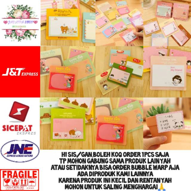 

JRA STICKY NOTE KARTUN MEMO MINI KARAKTER