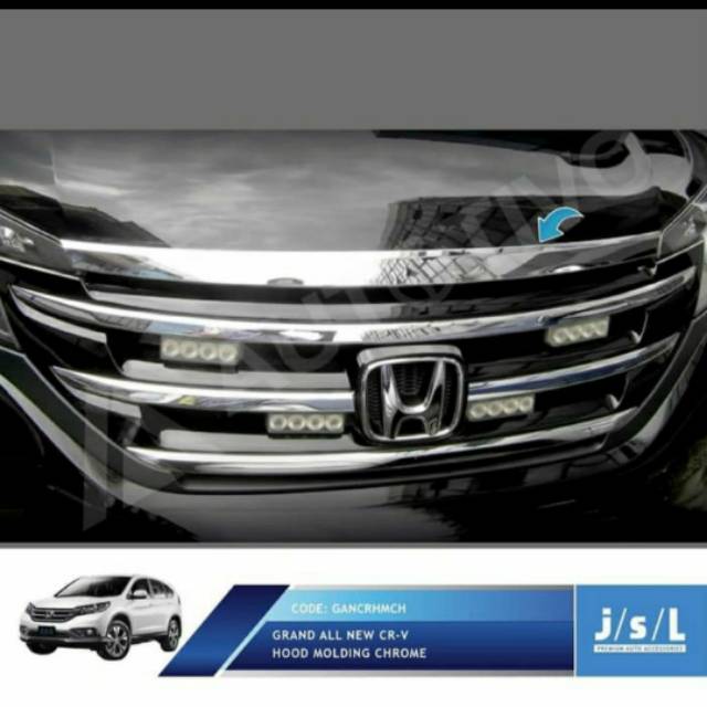 Hood molding/ list kap mesin grand CRV chrome jsl