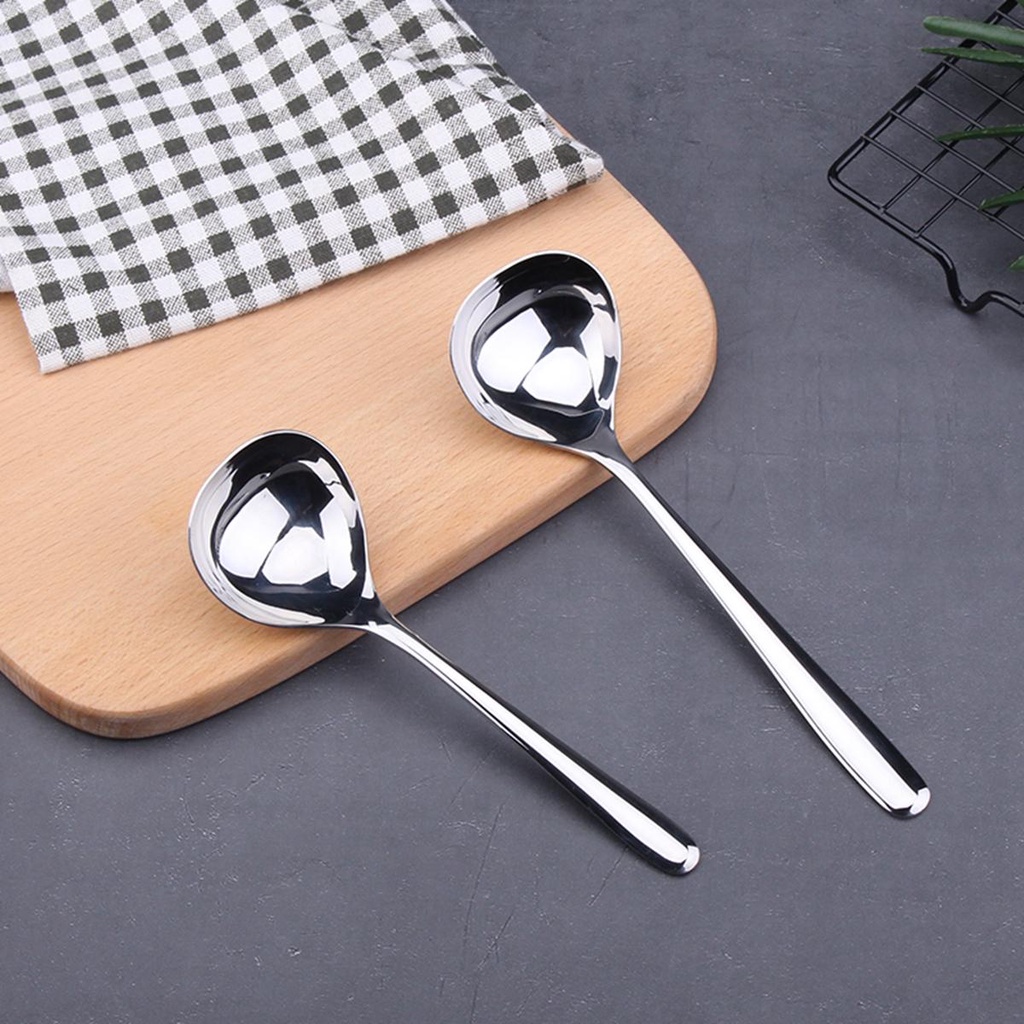 Nickolas1 Sendok Sup Restoran Rumah Alat Dapur Makan Stainless Steel Menebal Soup Ladle