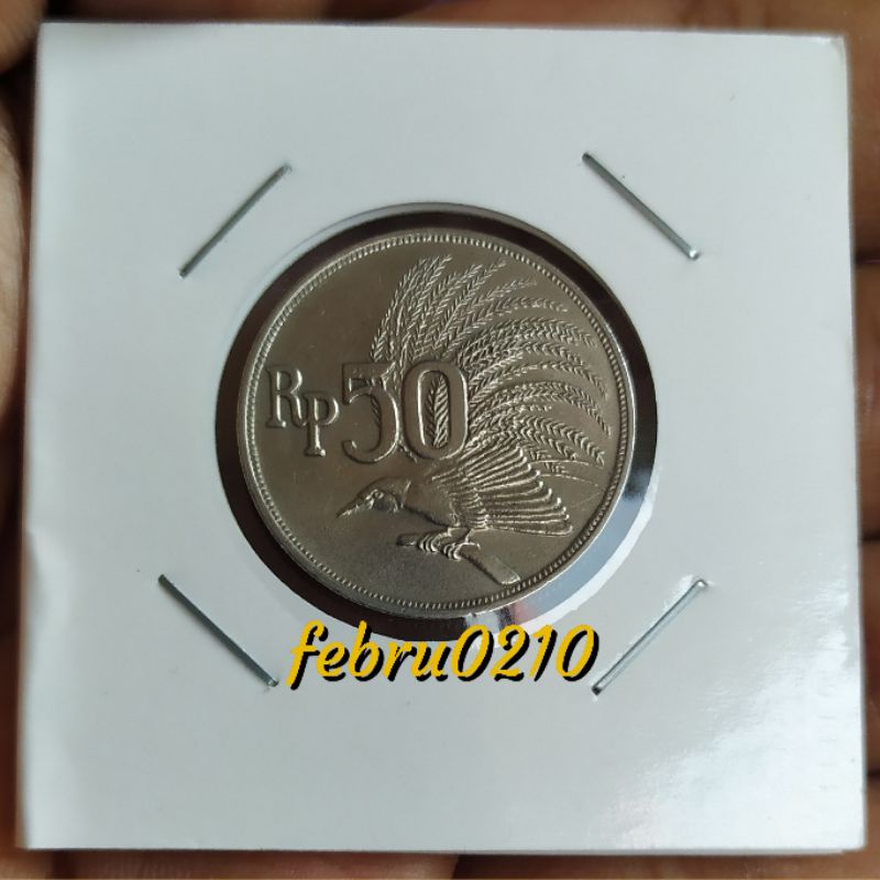 Uang kuno koin 50 rupiah 1971 Burung Cendrawasih