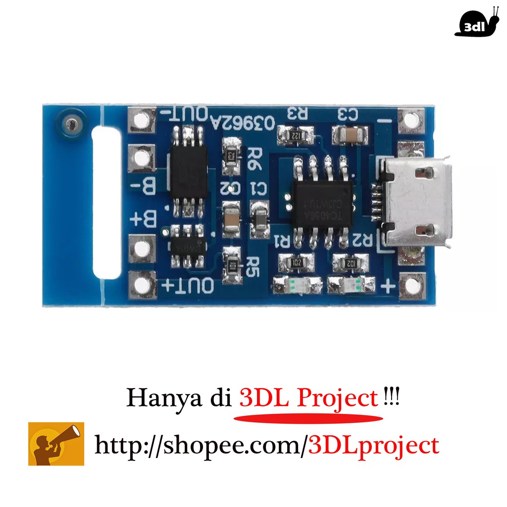 Micro USB 5V 1A 18650 TP4056 Lithium Battery Charger Module Charging