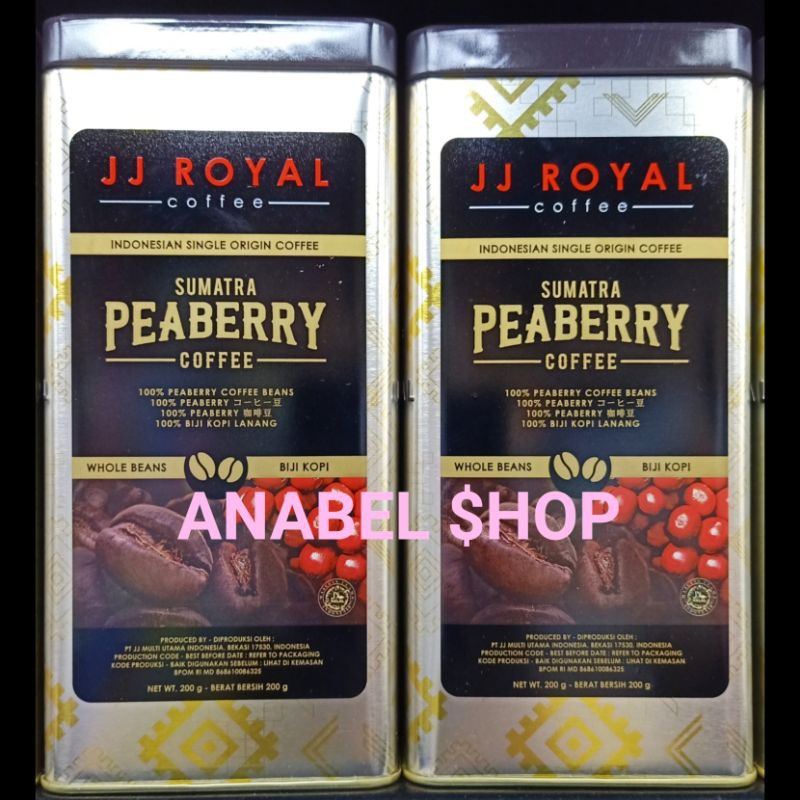 

JJ Royal Coffee Sumatra Peaberry Whole Beans Sumatera Biji Kopi Bean