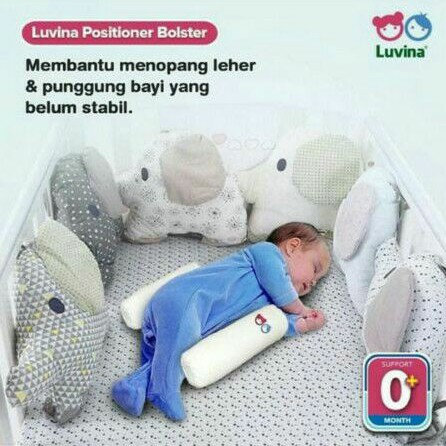 Luvina Baby Positioner Bolster Pillow Latex / Bantal Latex Bayi / Guling Latex Bayi