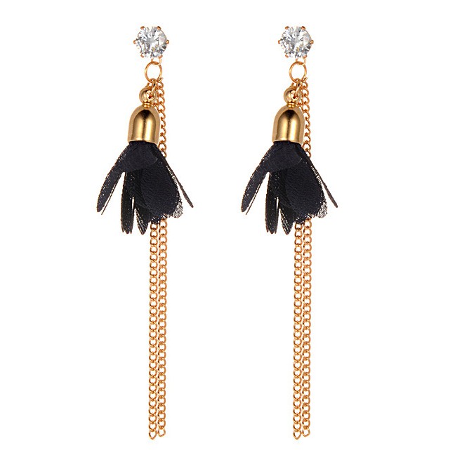 LRC Anting Tusuk Fashion  Flower Shape Decorated Tassel