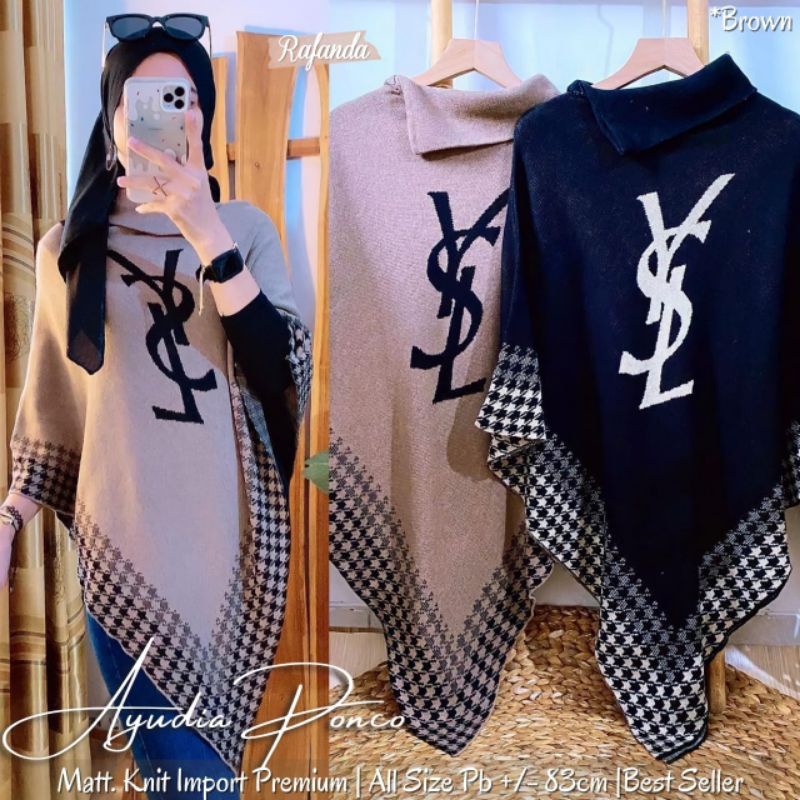 Ayudia Ponco Matt Knit Import Premium//Atasan Rajut//Cardi Rajut//Blouse Rajut//Atasan Wanital//Card