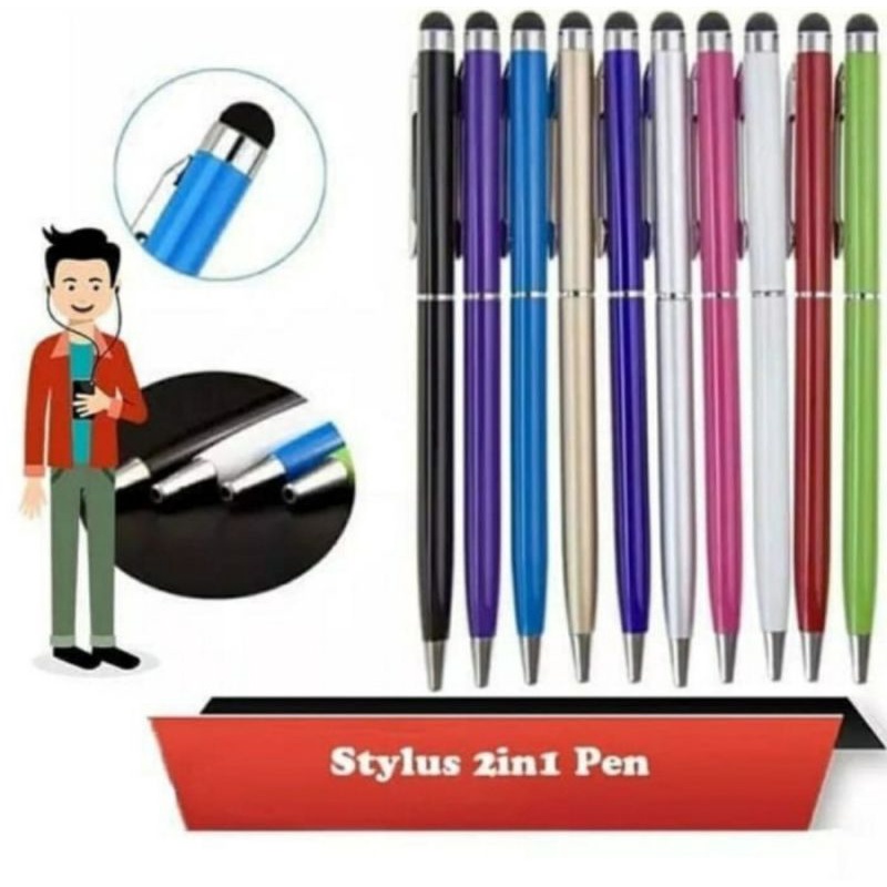 stylus pen 2 in 1 pen stylus bulpoint android touchscreen pulpen sentu hp