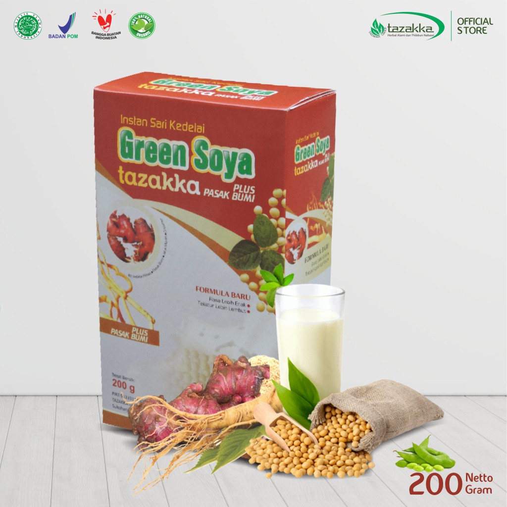 

Green Soya Susu Kedelai Bubuk Murni Plus Pasak Bumi Minuman Kesehatan Herbal 200gr