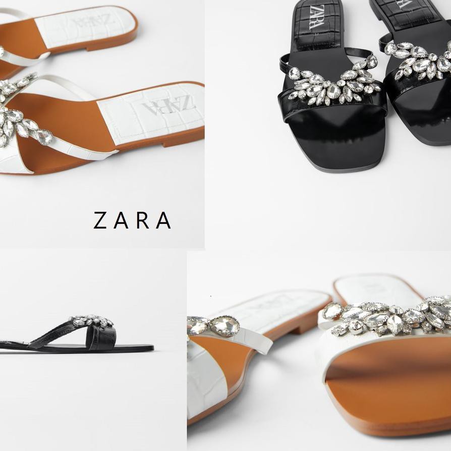 TERMURAH-PROMO Zara Flat Diamond Croco Sandal #