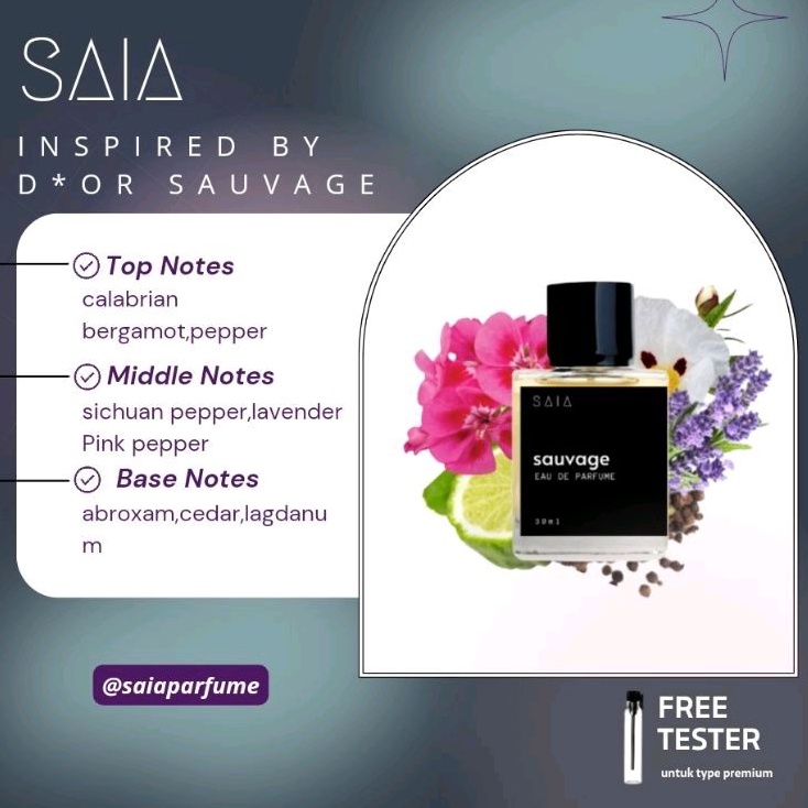 Parfum D*or Sauvage parfum pria awet 30ml by saia