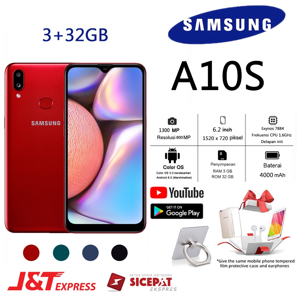 HP Samsung A10S Ram 3/32GB Smartphone 4G LET 6.2inches Water Drop Screen 8MP+13MP kamera Murah Handp